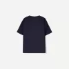 Camiseta de manga corta con cuello en V de algodón grueso Navy