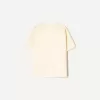 Camiseta de manga corta con cuello en V de algodón grueso Cream