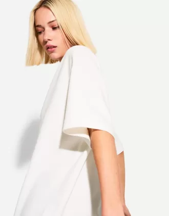 Camiseta de manga corta con cuello en V de algodón grueso Off white
