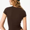 Camiseta de manga corta con cuello redondo Brown