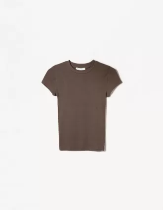 Camiseta de manga corta con cuello redondo Brown