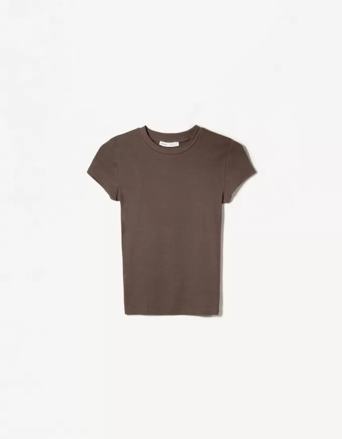 Camiseta de manga corta con cuello redondo Brown