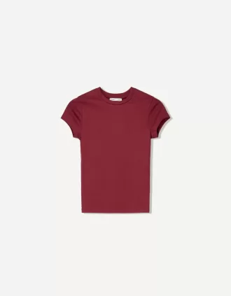 Camiseta de manga corta con cuello redondo Fuchsia