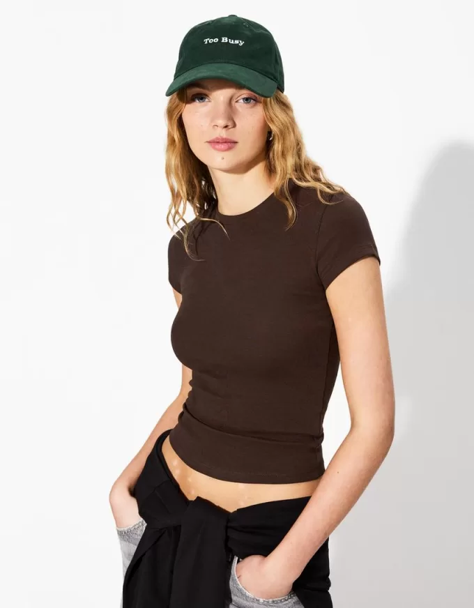 Camiseta de manga corta con cuello redondo Brown