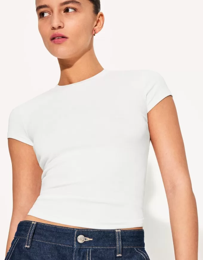 Camiseta de manga corta con cuello redondo Off white