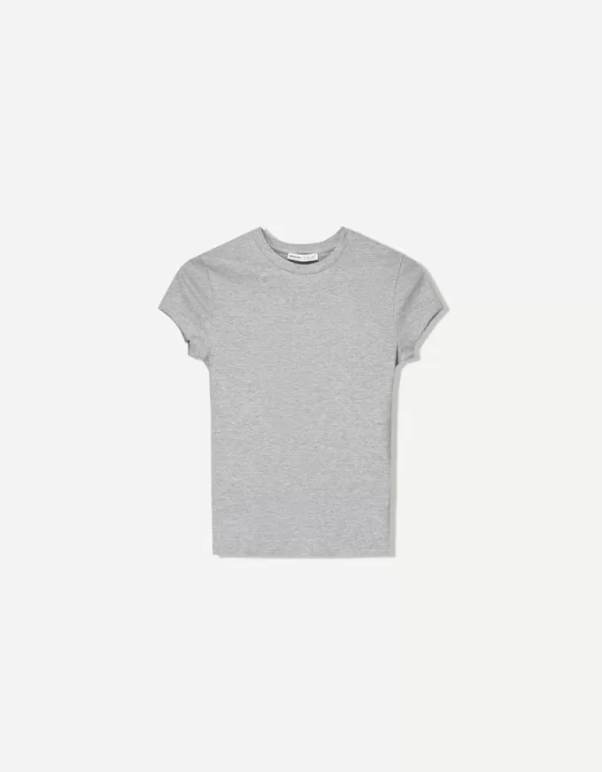 Camiseta de manga corta con cuello redondo Grey Camiseta de manga corta con cuello redondo Grey