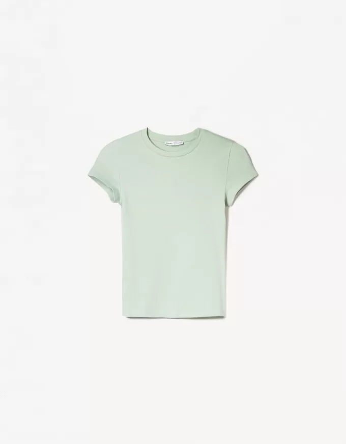 Camiseta de manga corta con cuello redondo Green Camiseta de manga corta con cuello redondo Green