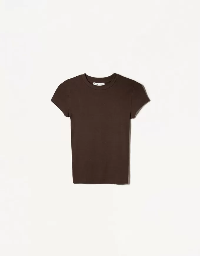 Camiseta de manga corta con cuello redondo Brown
