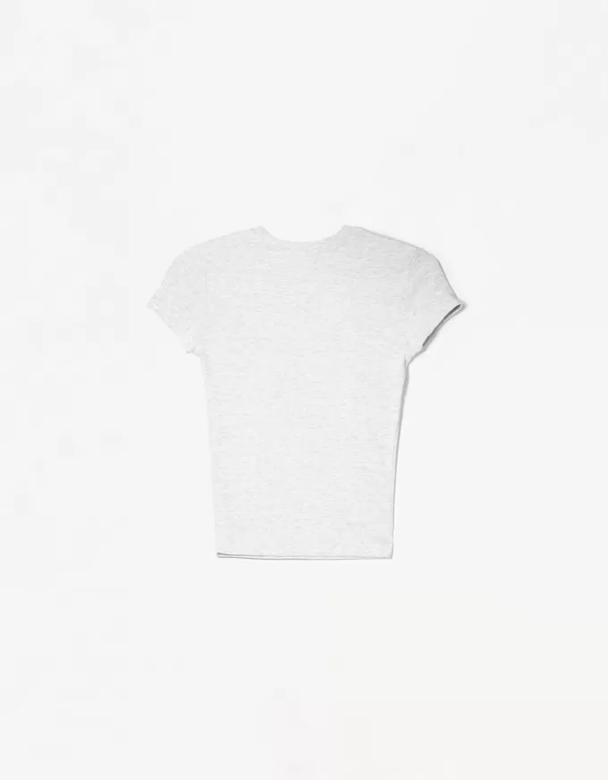 Camiseta de manga corta con cuello redondo Grey Camiseta de manga corta con cuello redondo Grey