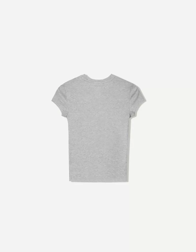 Camiseta de manga corta con cuello redondo Grey Camiseta de manga corta con cuello redondo Grey