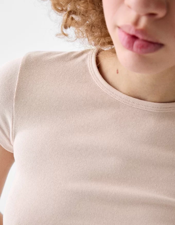 Camiseta de manga corta con cuello redondo Pink