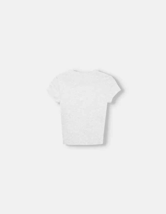 Camiseta de manga corta con cuello redondo Grey