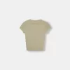 Camiseta de manga corta con cuello redondo Khaki Camiseta de manga corta con cuello redondo Khaki