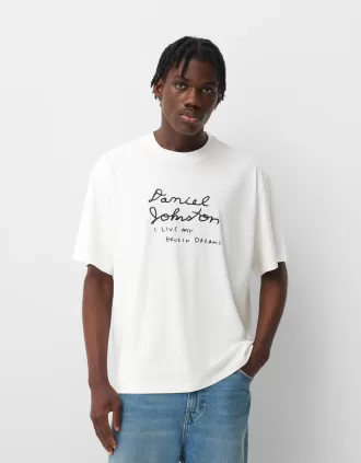 Camiseta de manga corta con estampado Daniel Johnston Cream