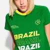 Camiseta de manga corta con estampado en contraste Green