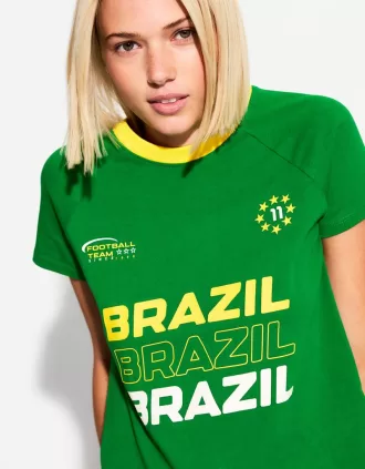 Camiseta de manga corta con estampado en contraste Green