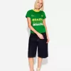 Camiseta de manga corta con estampado en contraste Green