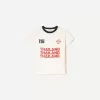 Camiseta de manga corta con estampado en contraste Off white Camiseta de manga corta con estampado en contraste Off white