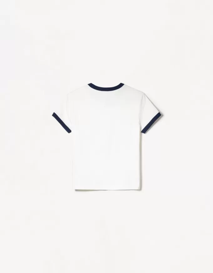 Camiseta de manga corta con estampado en contraste Off white Camiseta de manga corta con estampado en contraste Off white
