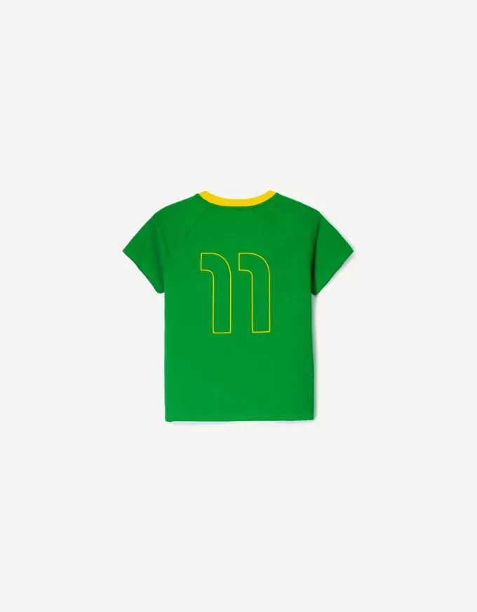 Camiseta de manga corta con estampado en contraste Green
