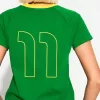 Camiseta de manga corta con estampado en contraste Green