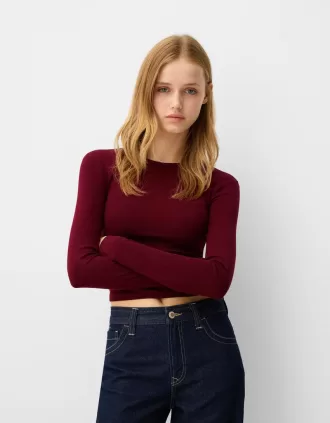 Camiseta de manga larga Burgundy