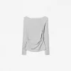 Camiseta de manga larga con detalle fruncido Grey
