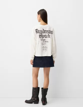 Camiseta de manga larga con estampado Off white