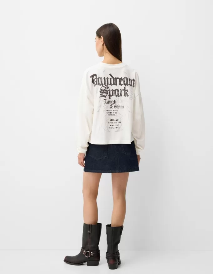 Camiseta de manga larga con estampado Off white