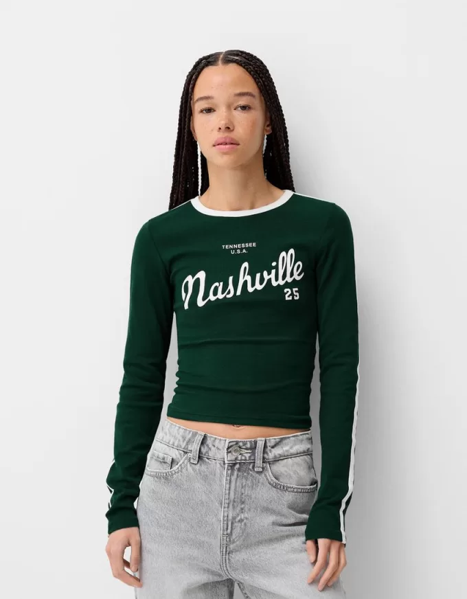 Camiseta de manga larga con estampado Green