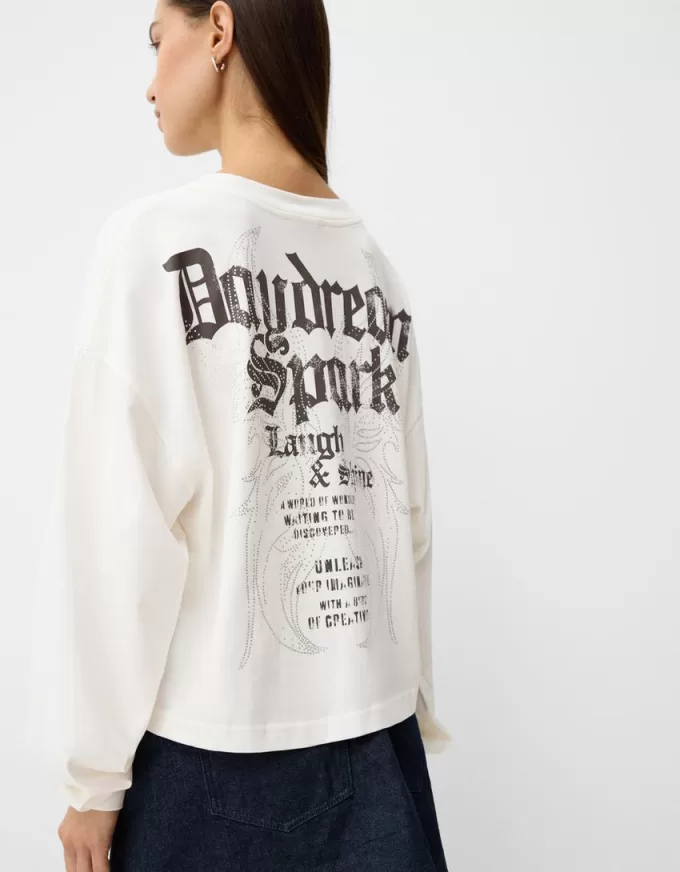 Camiseta de manga larga con estampado Off white