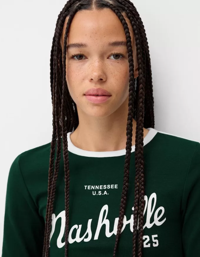 Camiseta de manga larga con estampado Green