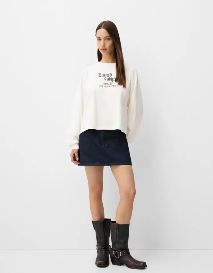 Camiseta de manga larga con estampado Off white