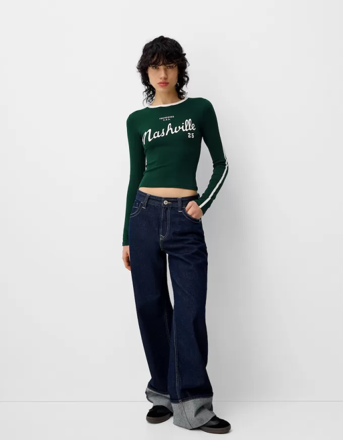 Camiseta de manga larga con estampado Green