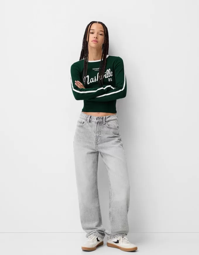 Camiseta de manga larga con estampado Green