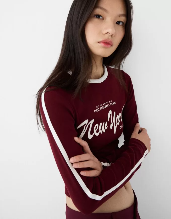 Camiseta de manga larga con estampado Violet