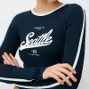 Camiseta de manga larga con estampado Navy