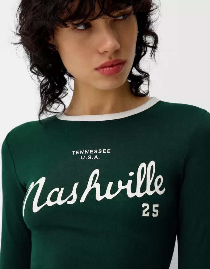 Camiseta de manga larga con estampado Green