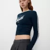 Camiseta de manga larga con estampado Navy