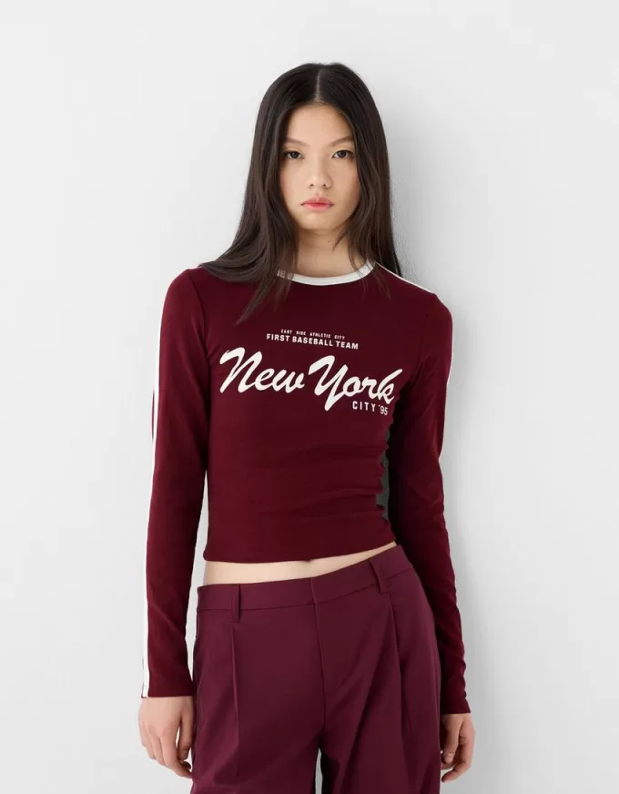 Camiseta de manga larga con estampado Violet