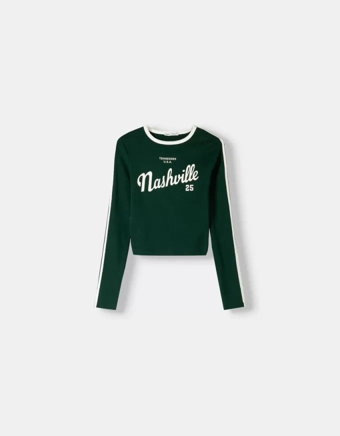Camiseta de manga larga con estampado Green