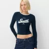 Camiseta de manga larga con estampado Navy