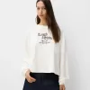 Camiseta de manga larga con estampado Off white