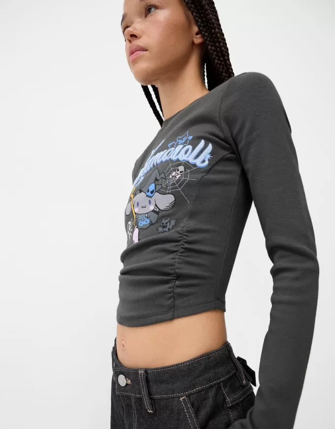 Camiseta de manga larga con estampado Cinnamoroll Grey