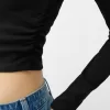 Camiseta de manga larga con laterales fruncidos Black