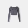 Camiseta de manga larga con strass all over Grey