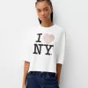 Camiseta de manga media I Love New York White