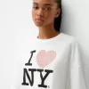 Camiseta de manga media I Love New York White