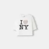 Camiseta de manga media I Love New York White