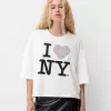Camiseta de manga media I Love New York White